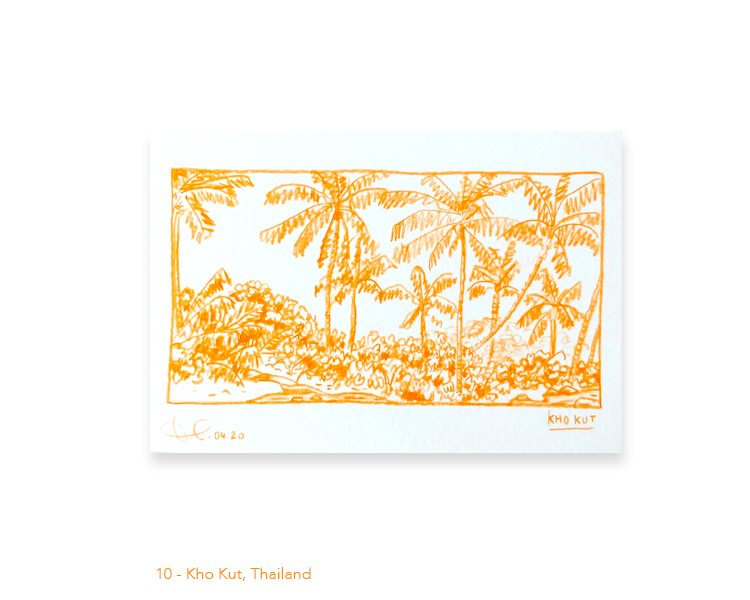 Orange postcard Thailand